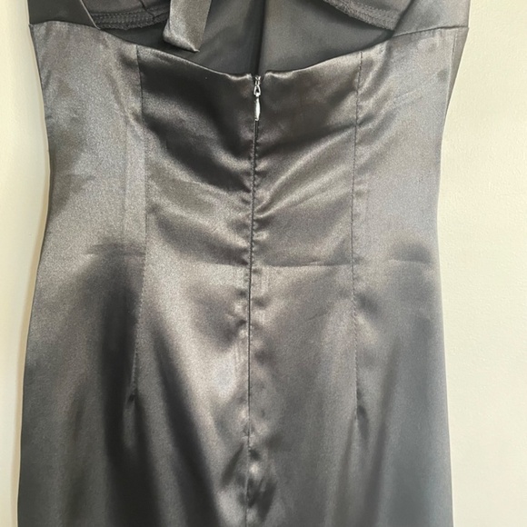 Y2K Black Satin Mini Dress Size 3/4 - Picture 7 of 8
